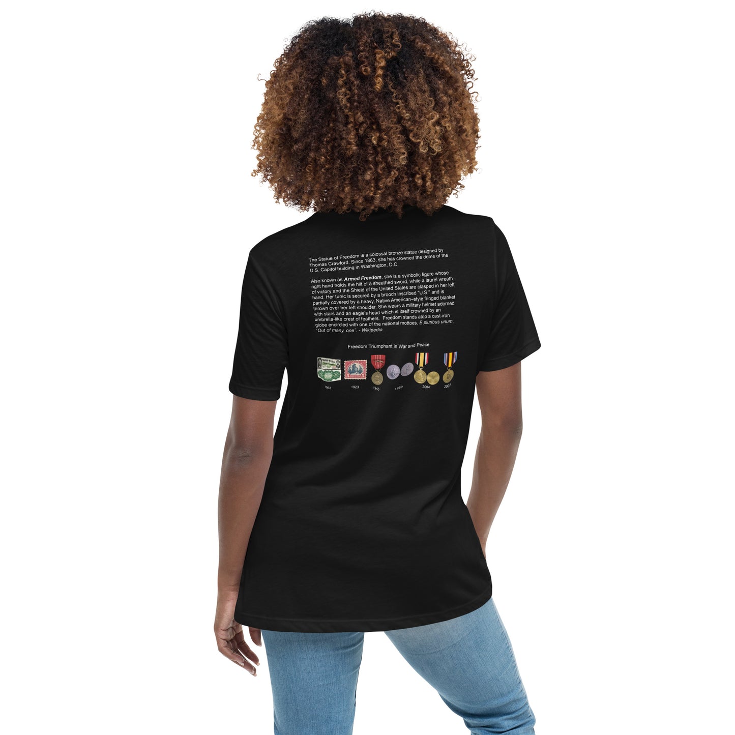 Freedom - Fitted Women's Relaxed T-Shirt - Dark Shirt w/White Text