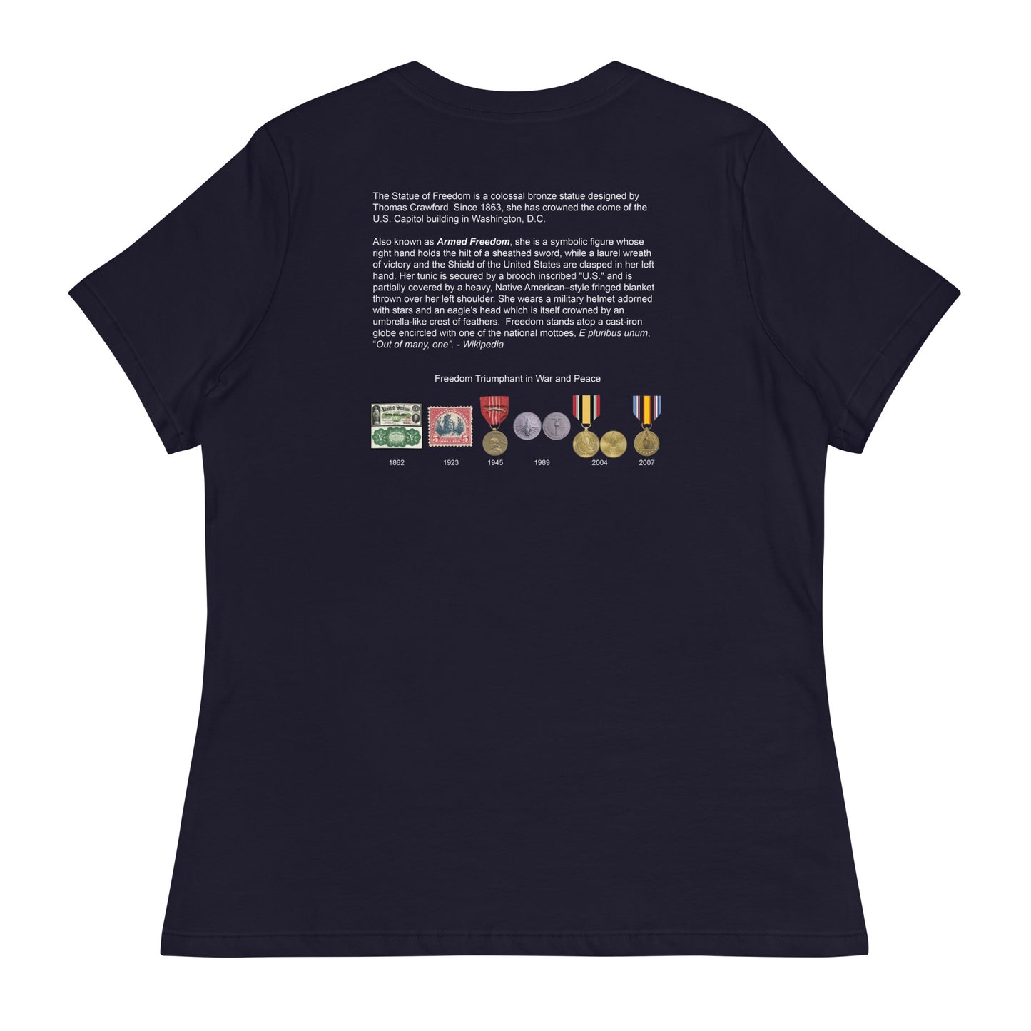 Freedom - Fitted Women's Relaxed T-Shirt - Dark Shirt w/White Text