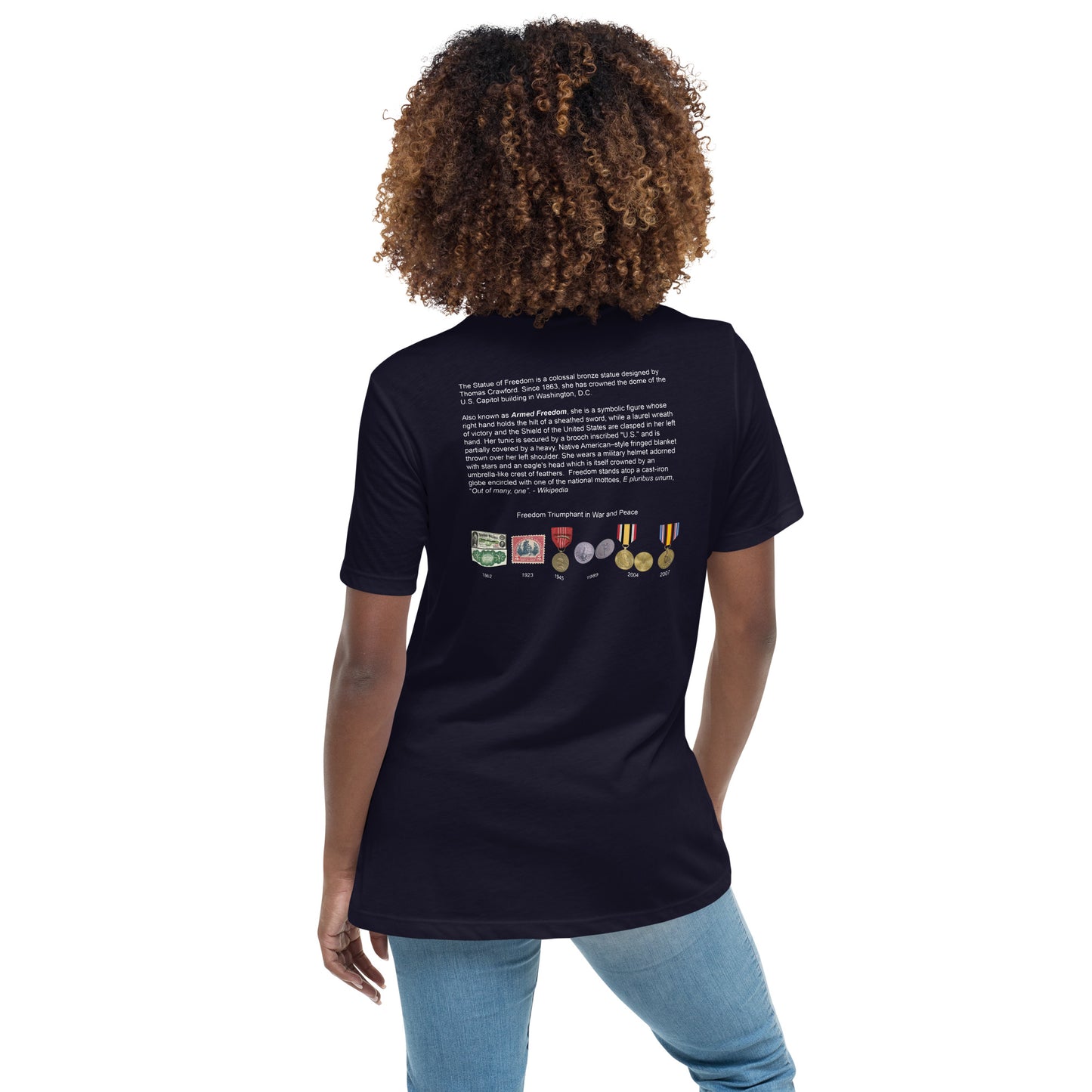 Freedom - Fitted Women's Relaxed T-Shirt - Dark Shirt w/White Text