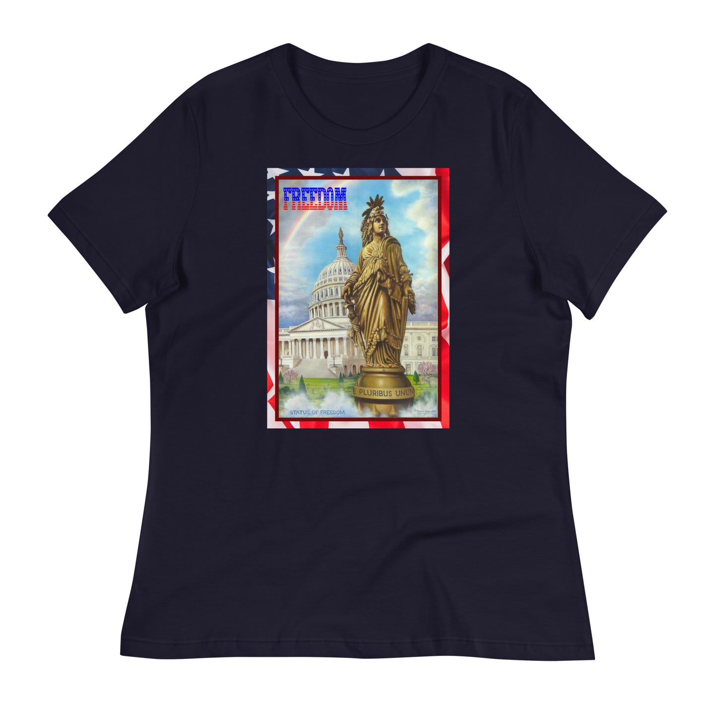Freedom - Fitted Women's Relaxed T-Shirt - Dark Shirt w/White Text