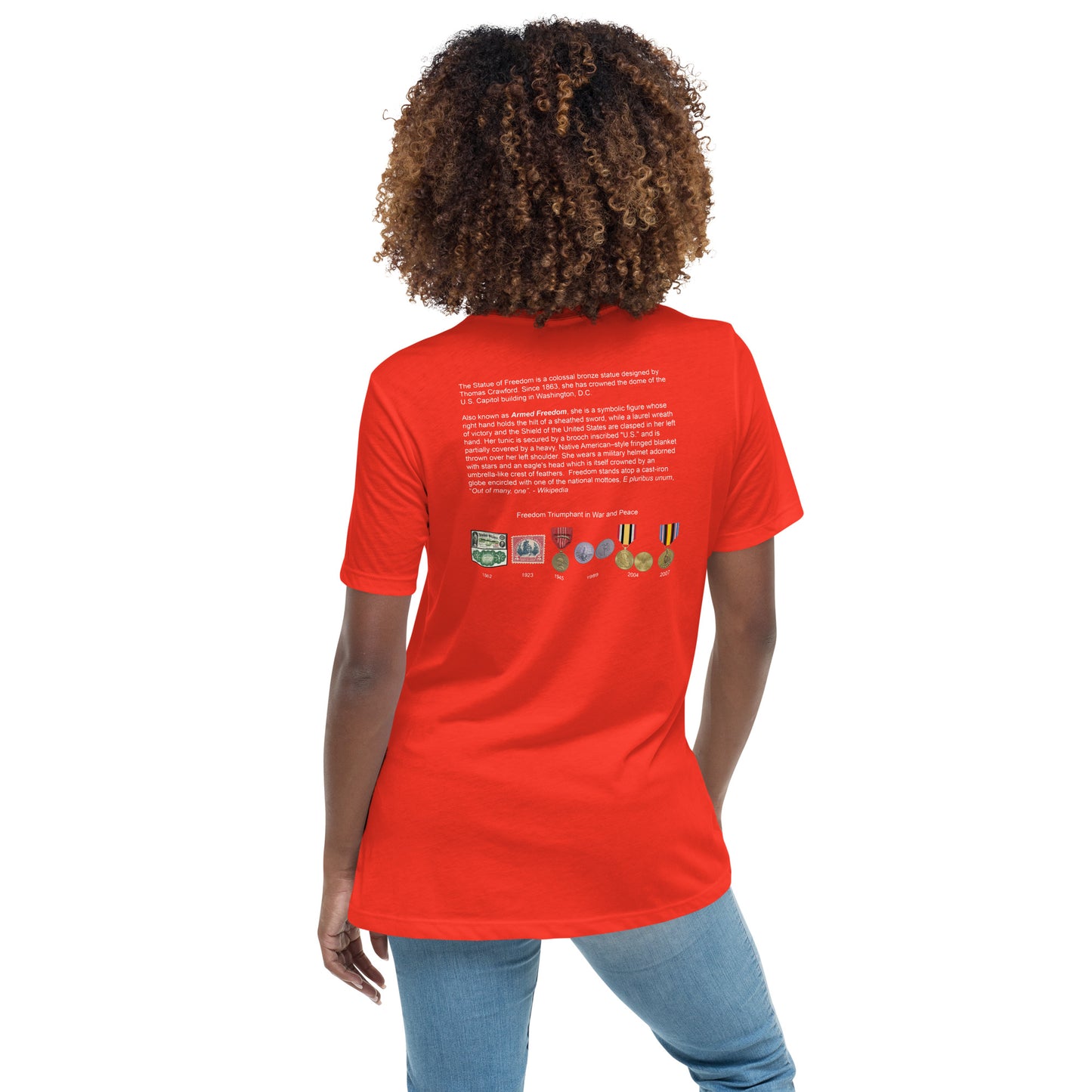 Freedom - Fitted Women's Relaxed T-Shirt - Dark Shirt w/White Text